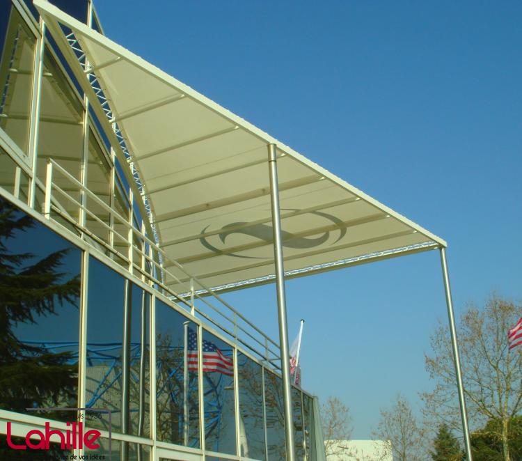 Toile de pergola acier thermo laqué Soltis Perfom 92 avec marquage logo thermo soudÇ (dpt 31)